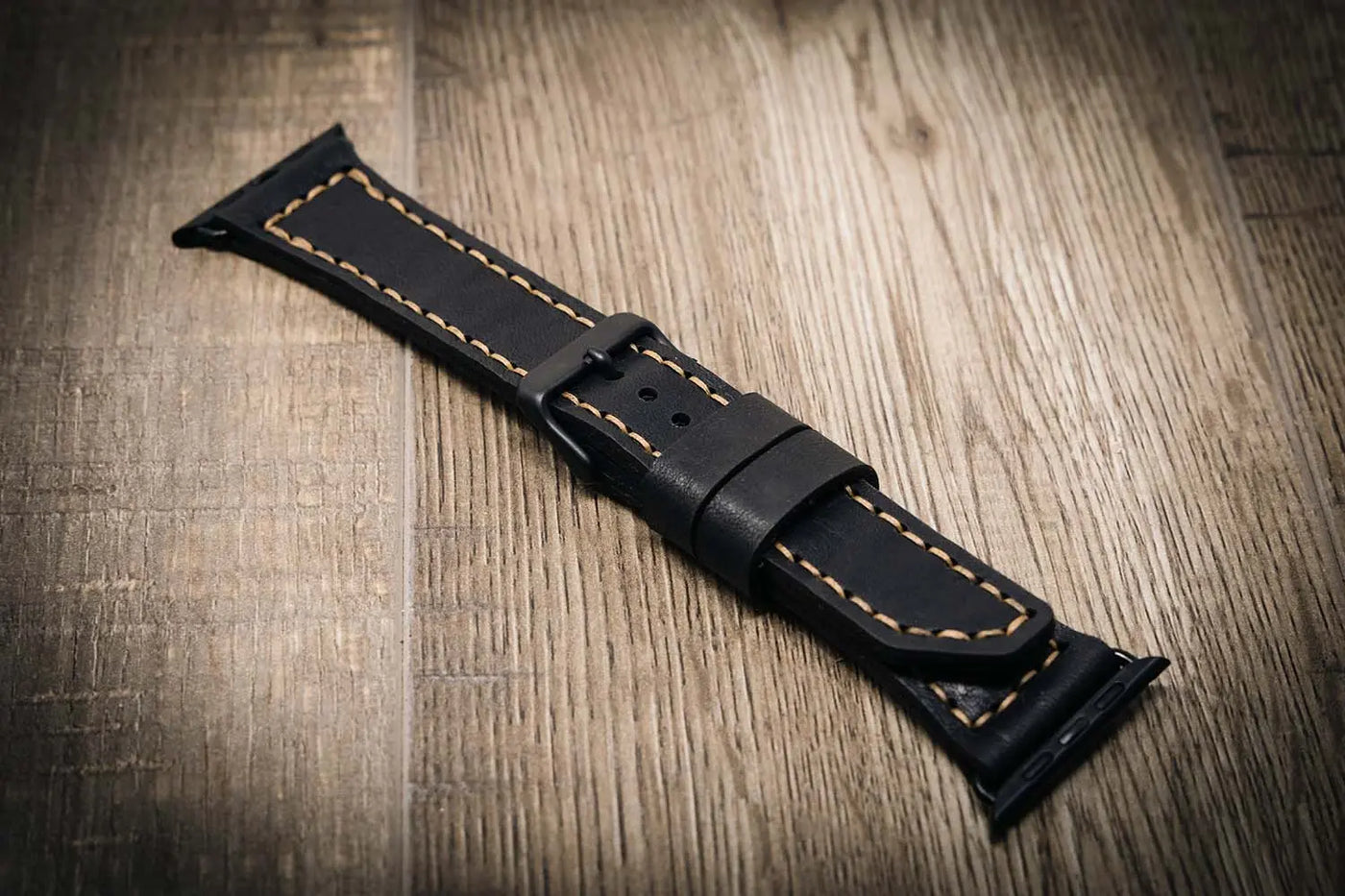 Leather Apple Watch Band - Black