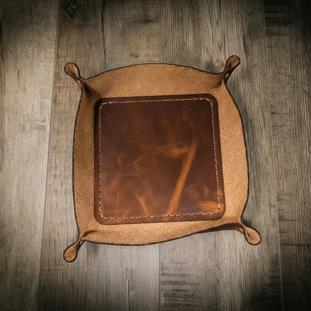 Valet Tray - Black - Bull Sheath Leather Valet Tray - Black - Bull Sheath Leather