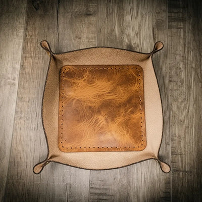 leather catch all, leather valet tray, valet tray for men
