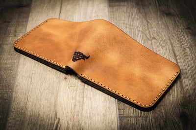 Brown Leather Bifold made in the USA