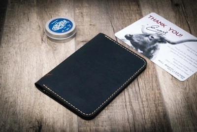 Nomad Leather Passport Holder - Black Bull Sheath Leather