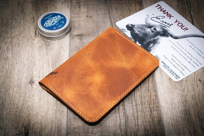 Nomad Leather Passport Holder - Saddle Tan Bull Sheath Leather