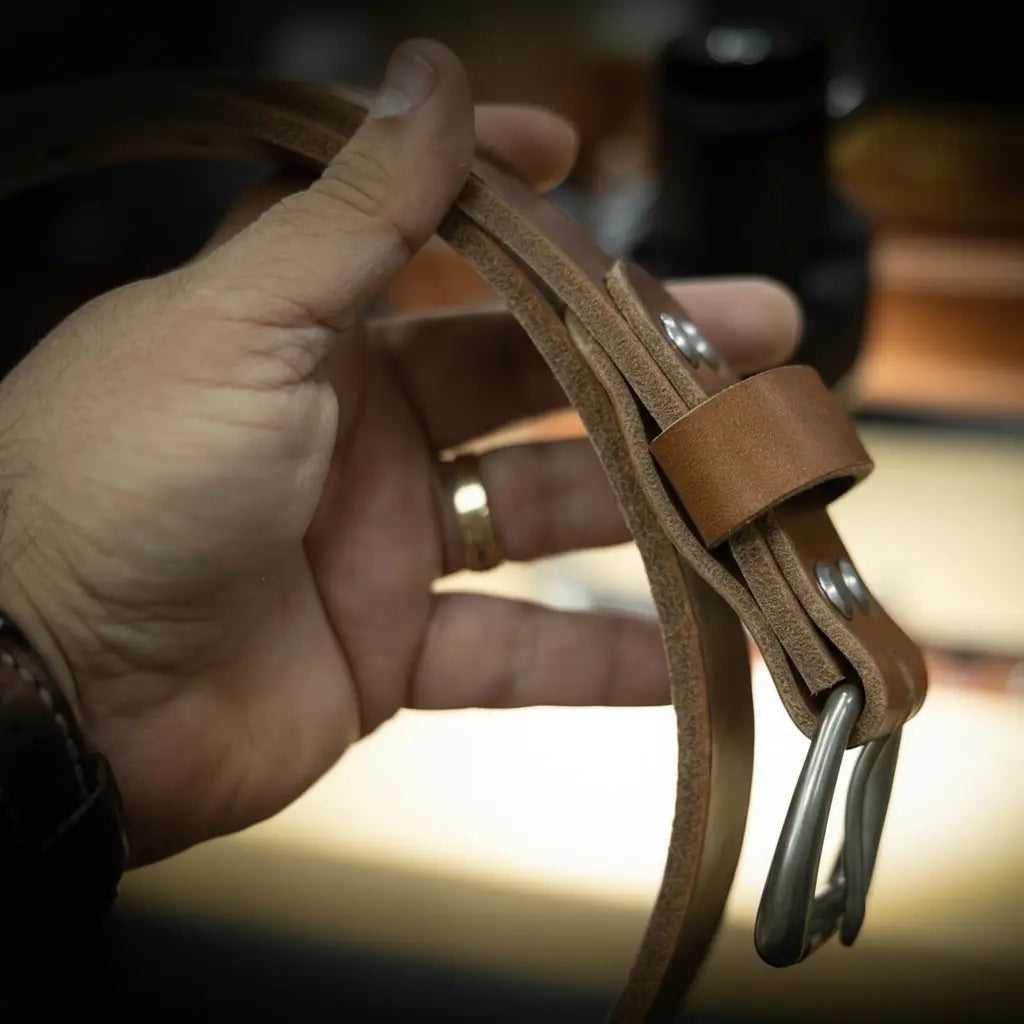 Men's Leather Belt - Oak Brown