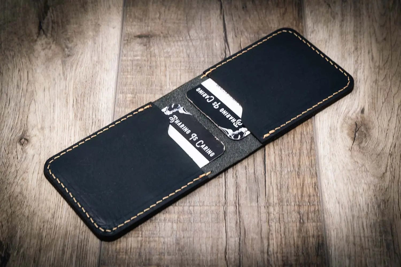 Peyton Small Card Holder- Black Bull Sheath Leather