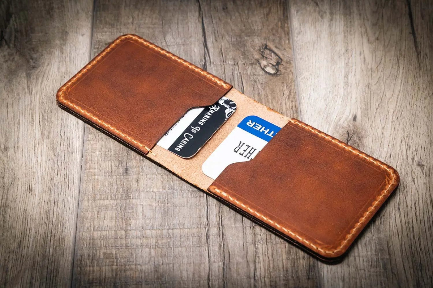 Peyton Small Card Holder- Chestnut Bull Sheath Leather