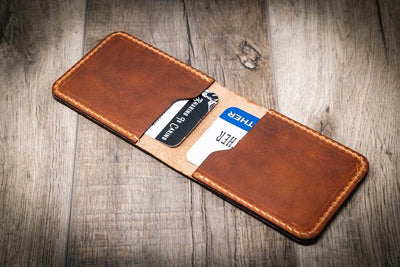 Peyton Small Card Holder- Chestnut Bull Sheath Leather