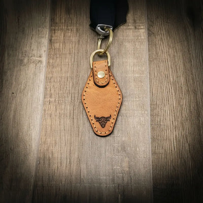Leather Keychain | Custom Keychain - Saddle Tan