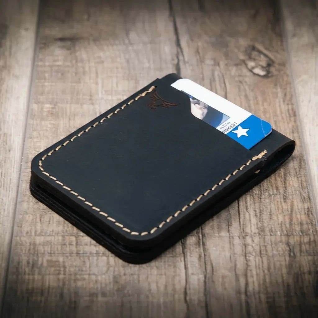 Peyton Small Card Holder- Black Bull Sheath Leather
