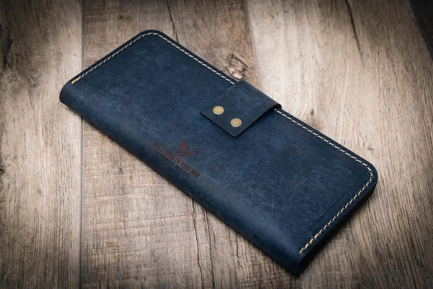 Sunshine Ladies Long Wallet - Navy Bull Sheath Leather