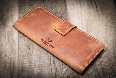 Sunshine Ladies Long Wallet - Saddle Tan Bull Sheath Leather