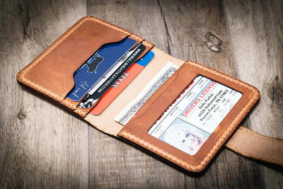 Victory Ladies Minimalist Wallet - Walnut Bull Sheath Leather