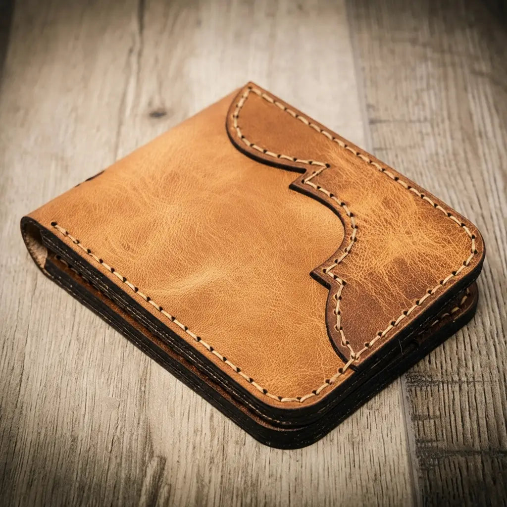 Handmade Mens Western Bifold Wallet

