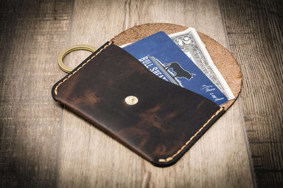 Keychain Leather Wallet - The Richmond - Walnut