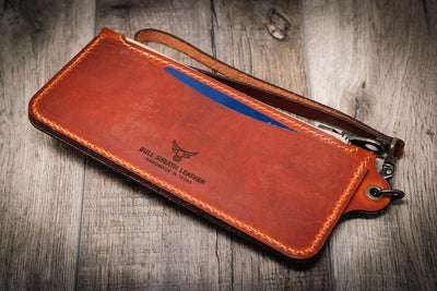 Aledo Zip Wallet - Orange Bull Sheath Leather