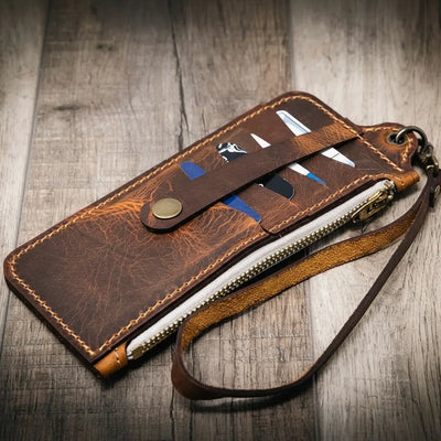 Aledo Zip Wallet - Walnut Bull Sheath Leather