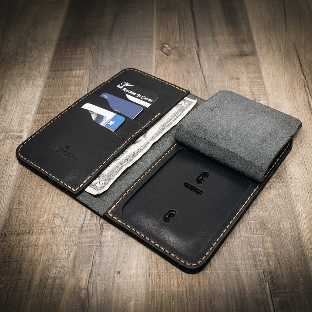 Badge Long Wallet Bull Sheath Leather Badge Long Wallet Bull Sheath Leather