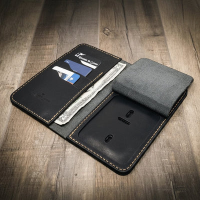 Badge Long Wallet - Black
