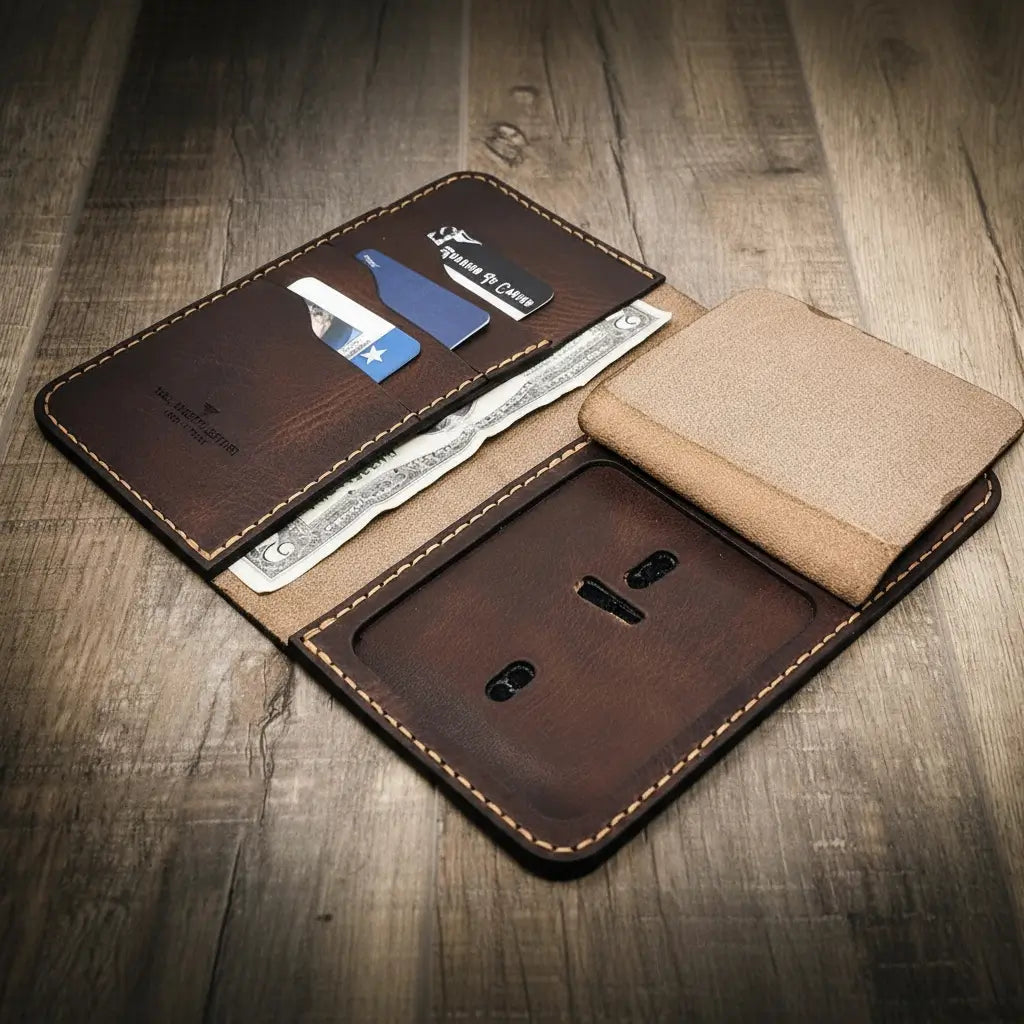 Badge Long Wallet - Walnut
