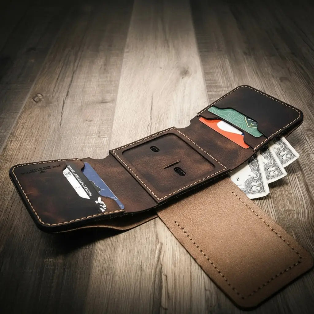 The best leather trifold badge wallet
