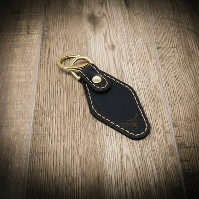 Leather Keychain | Custom Keychain - Black
