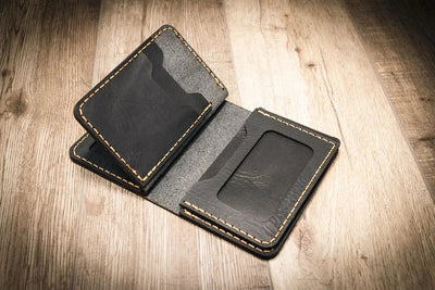 Federal Badge Wallet Small - Black Bull Sheath Leather