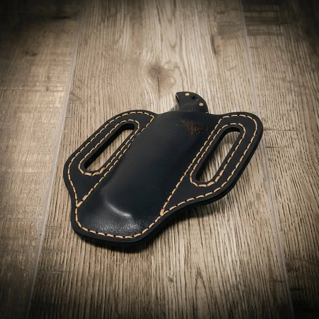 Leather Knife Sheath | Custom Knife Sheath - Black
