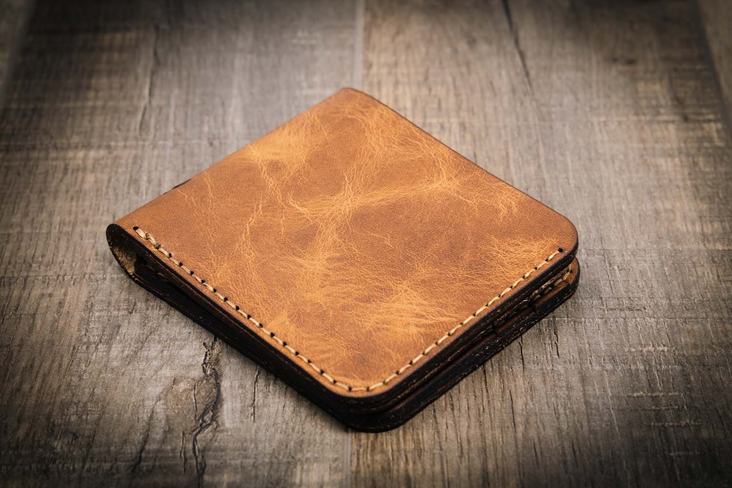 Brune Brown Hand Painted Leather Wallet For Men