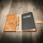 Leather Field Notes Cover - Detail Shot - Bull Sheath Leather