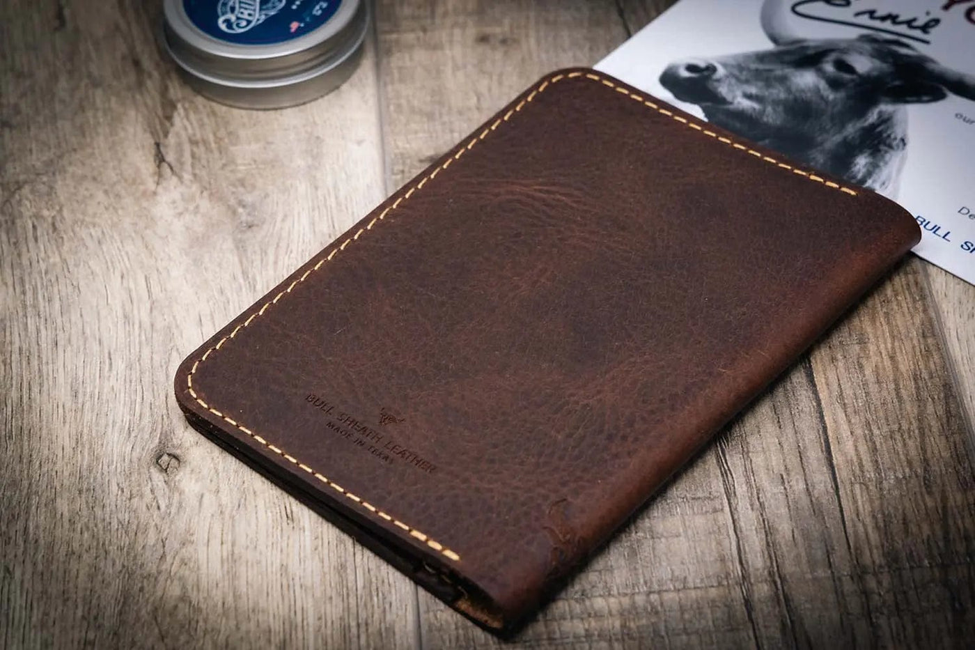 Nomad Leather Passport Holder - Walnut Bull Sheath Leather