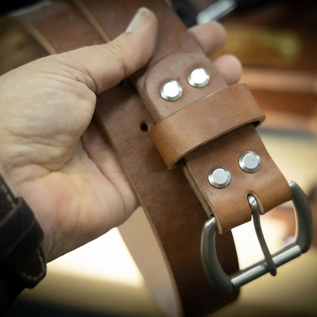 Handmade Brown Leather Belt
