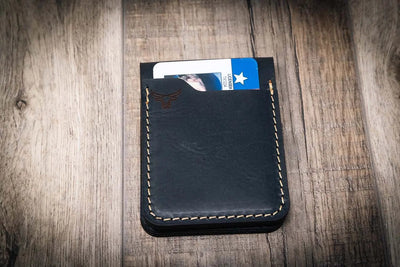 Peyton Small Card Holder- Black Bull Sheath Leather
