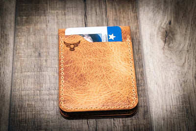Peyton Small Card Holder- Saddle Tan Bull Sheath Leather