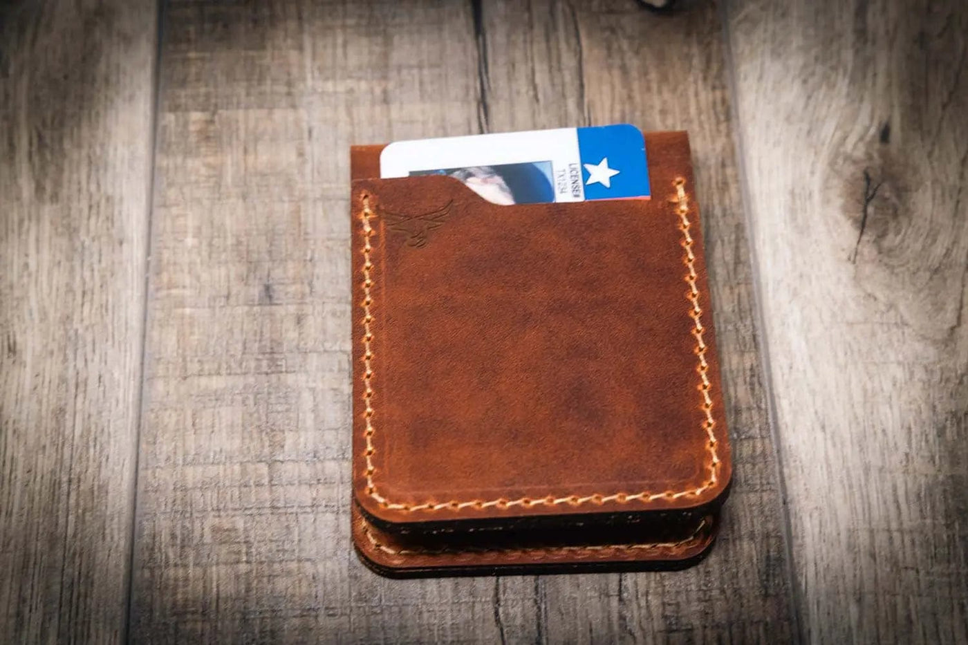 Peyton Small Card Holder- Chestnut Bull Sheath Leather