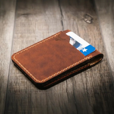 Peyton Small Card Holder- Chestnut Bull Sheath Leather
