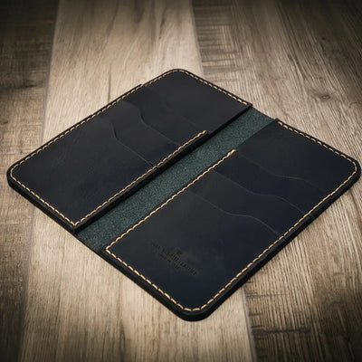 Western Long Wallet - Black Bull Sheath Leather
