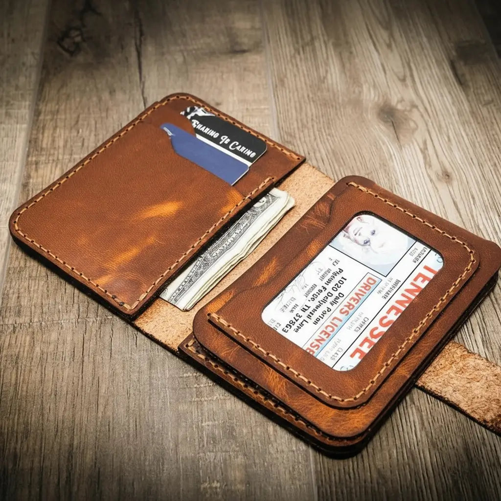 Badge Vertical Wallet - Chestnut
