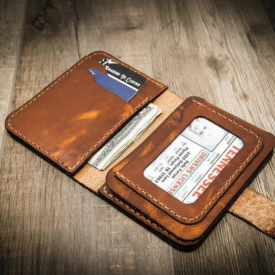 Badge Vertical Wallet - Chestnut