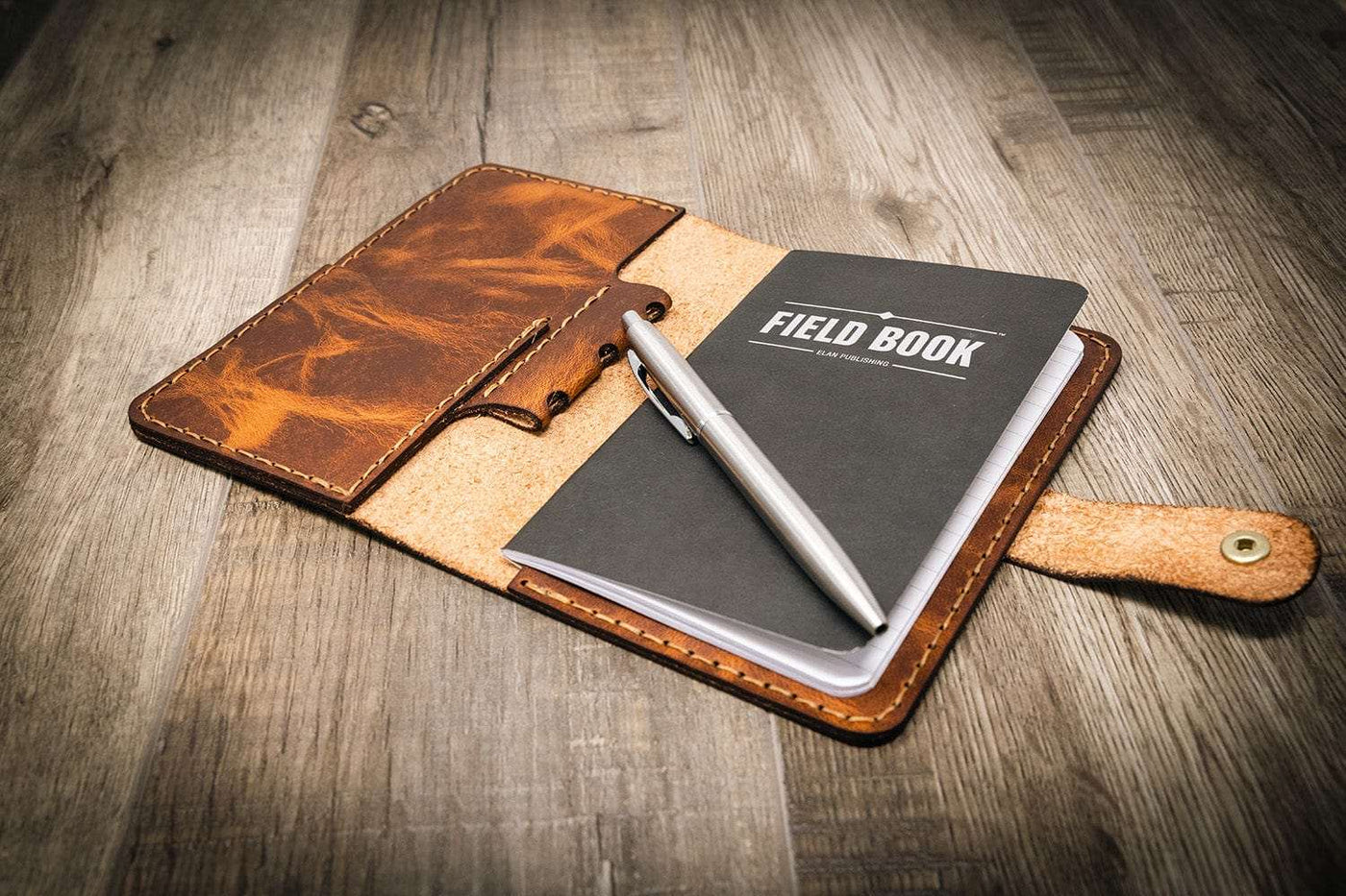 Field notebook, chestnut leather journal cover