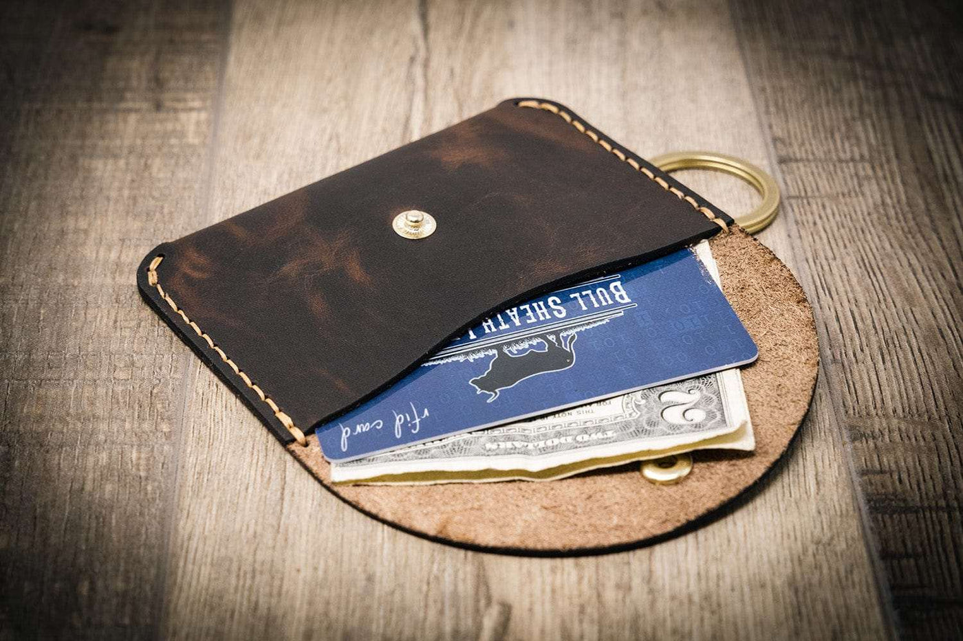 Keychain Leather Wallet - The Richmond - Walnut