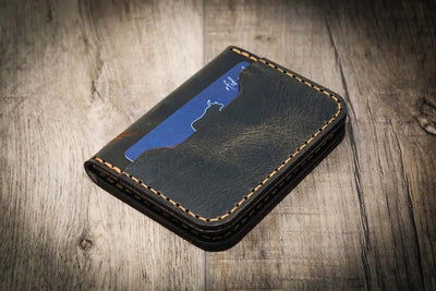 The Georgetown Minimalist Wallet in Slate Grey Bull Sheath Leather