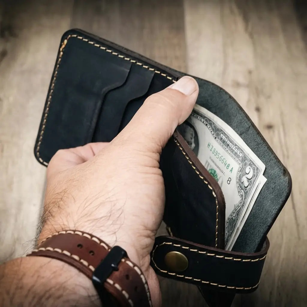 Glory Snap Bifold Wallet -Black