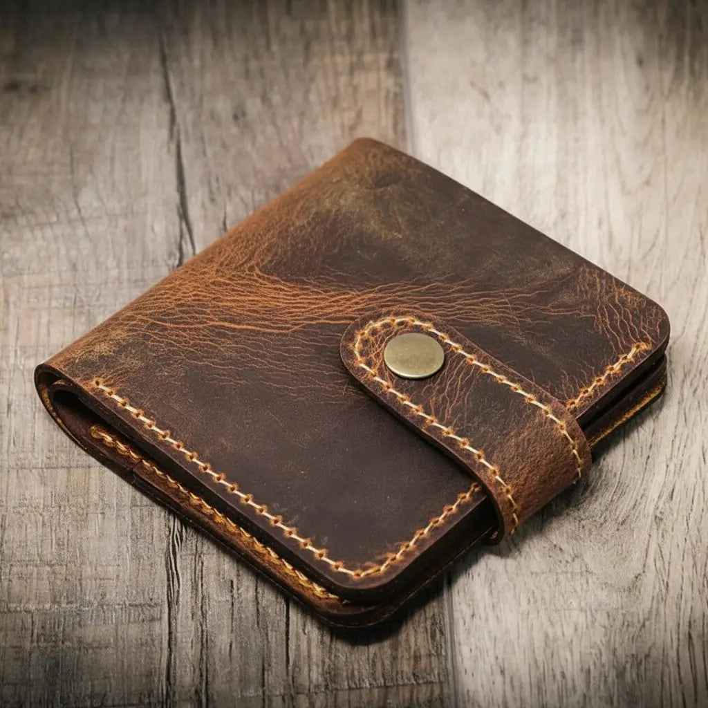 Glory Snap Bifold Wallet - Walnut Bull Sheath Leather
