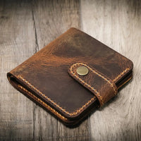 Glory Snap Bifold Wallet - Handmade Full-Grain Leather by Bull Sheath Leather