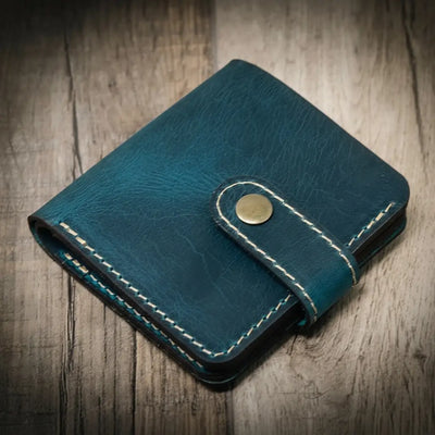 Glory Snap Bifold Wallet -Aqua Bull Sheath Leather
