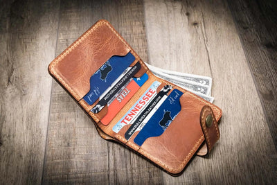 Glory Snap Bifold Wallet - Saddle Tan Bull Sheath Leather