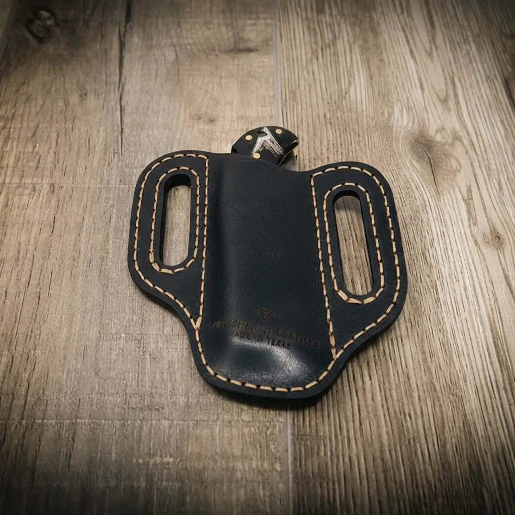 Custom Leather Knife Sheath - Black