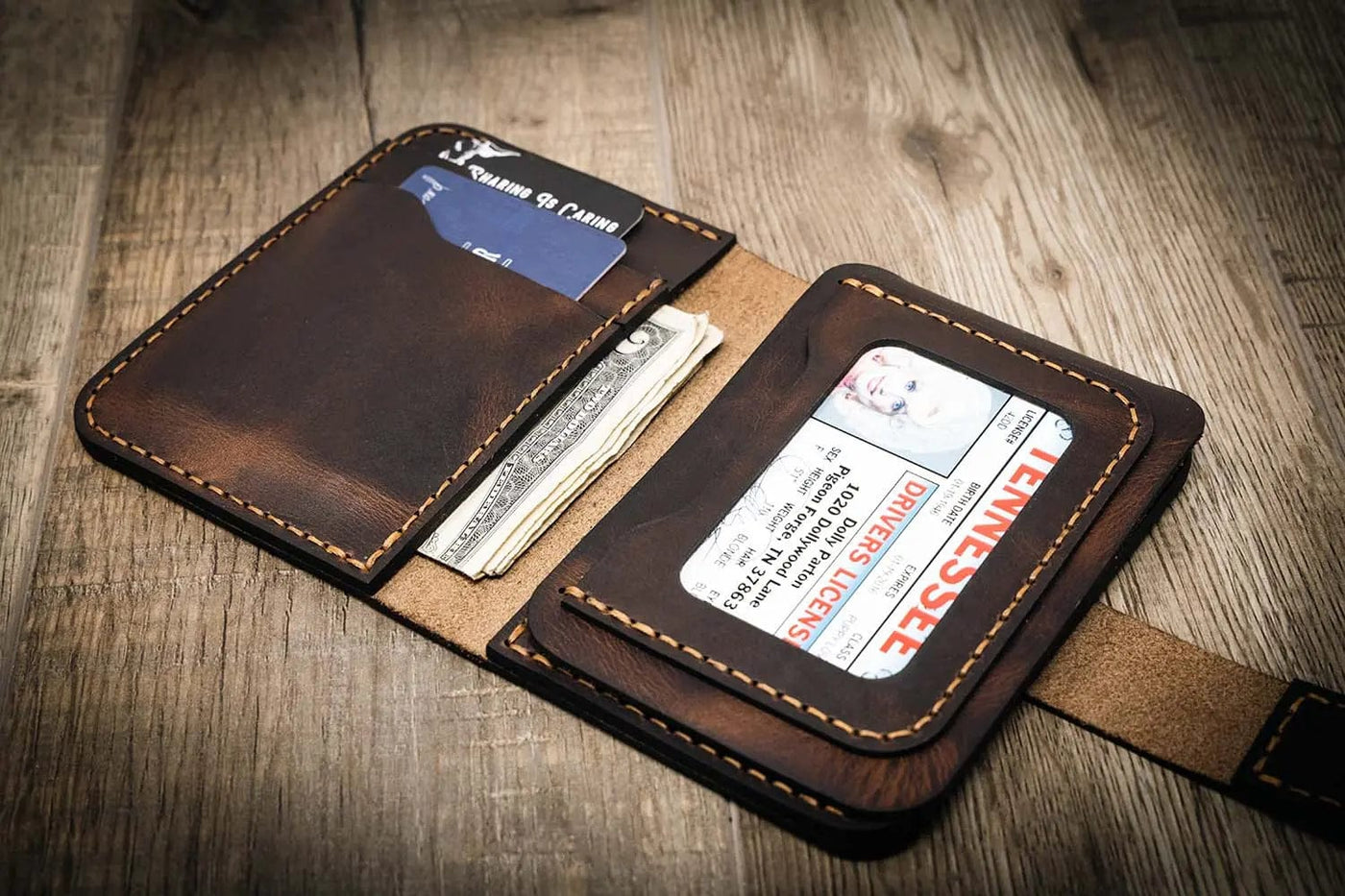 Badge Vertical Wallet - Walnut Bull Sheath Leather