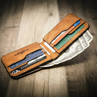 Brown Leather Bifold made in the USA
