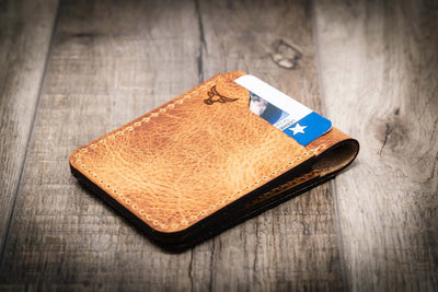 Peyton Small Card Holder- Saddle Tan Bull Sheath Leather