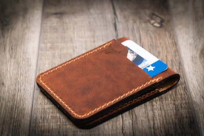 Peyton Small Card Holder- Chestnut Bull Sheath Leather